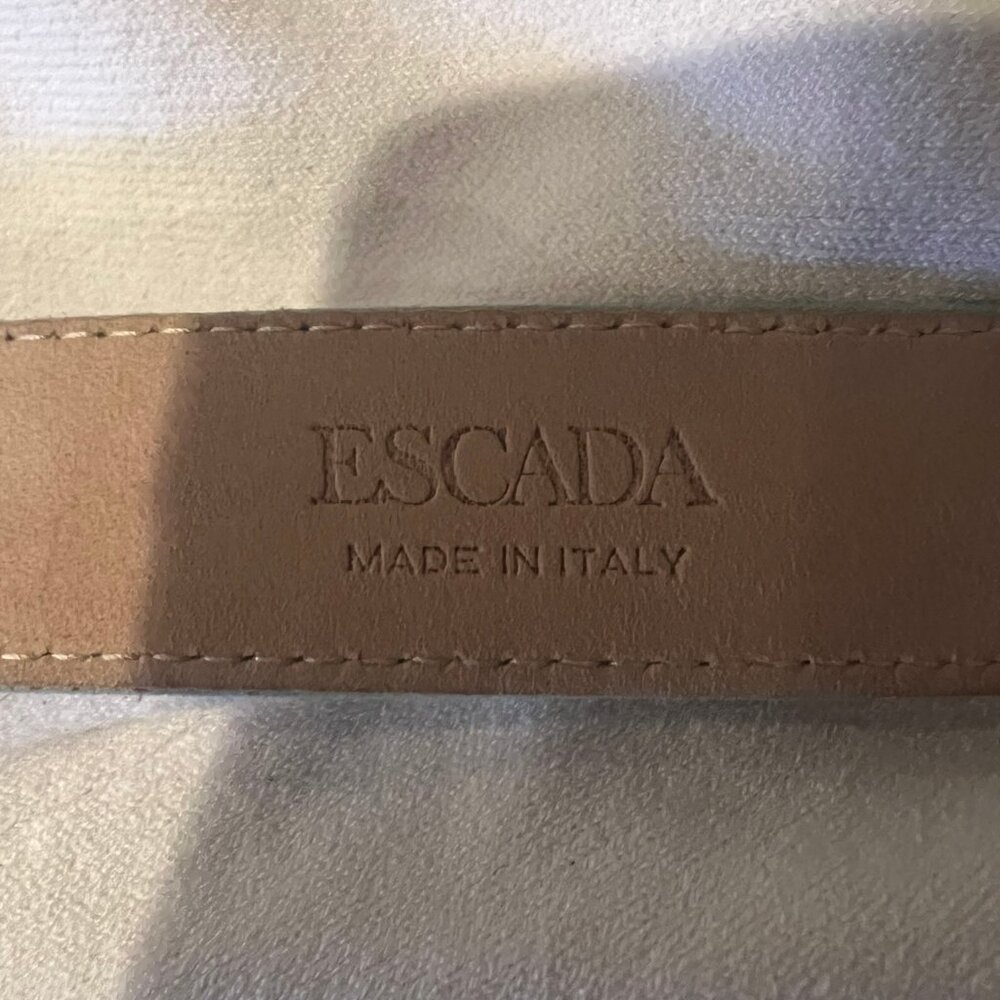 VINTAGE ESCADA SUEDE GOLD SILVER HARDWARE SIZE 34 MINT GREEN - Picture 4 of 5